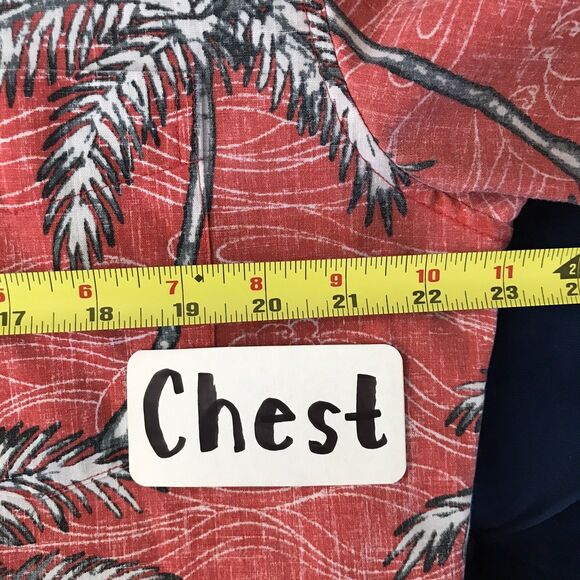 Reyn Spooner Red Cotton Trpoical Palm Tree Casual Mens Shirt - L - Picture 5 of 7